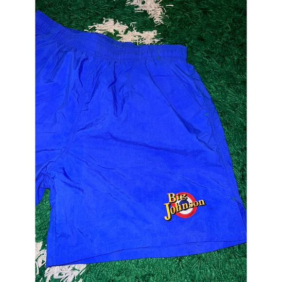 Vintage Big Johnson Nylon Blue Shorts Bottoms VTG L Large Rare - Picture 3 of 7